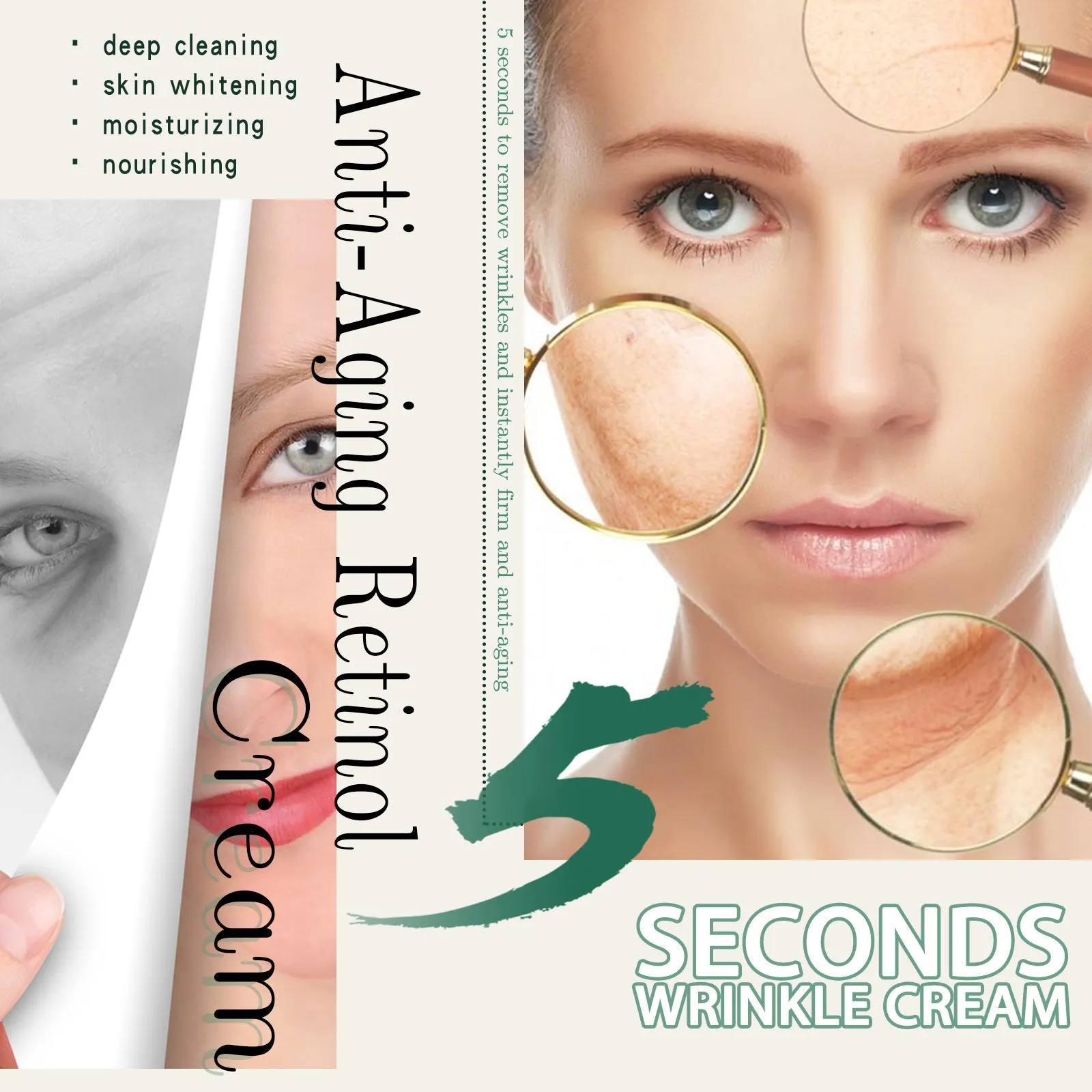 30g anti-aging anti-wrinkle face cream jar with hydrating properties for facial skincare
