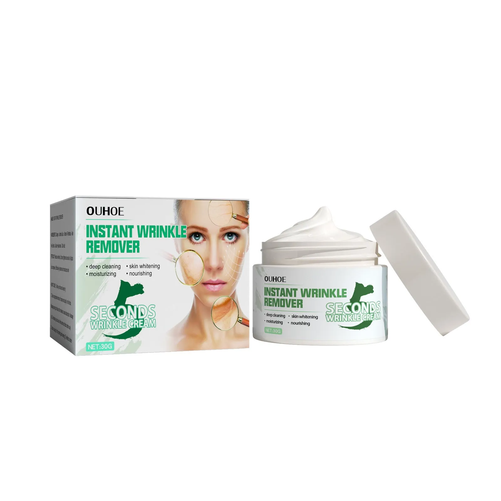 30g anti-aging anti-wrinkle face cream jar with hydrating properties for facial skincare