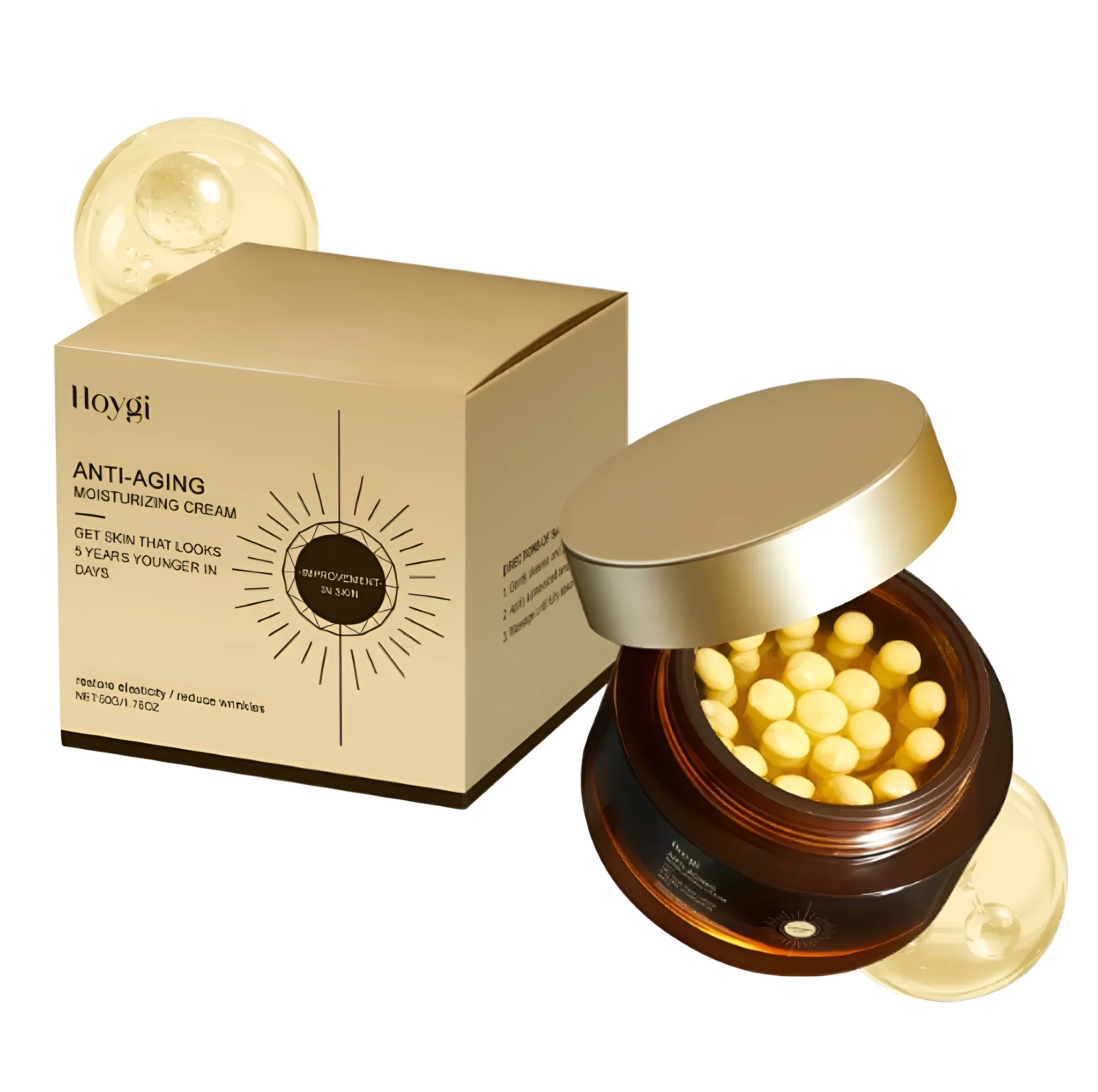 50g retinol capsule moisturising cream tub with hyaluronic acid and collagen for face