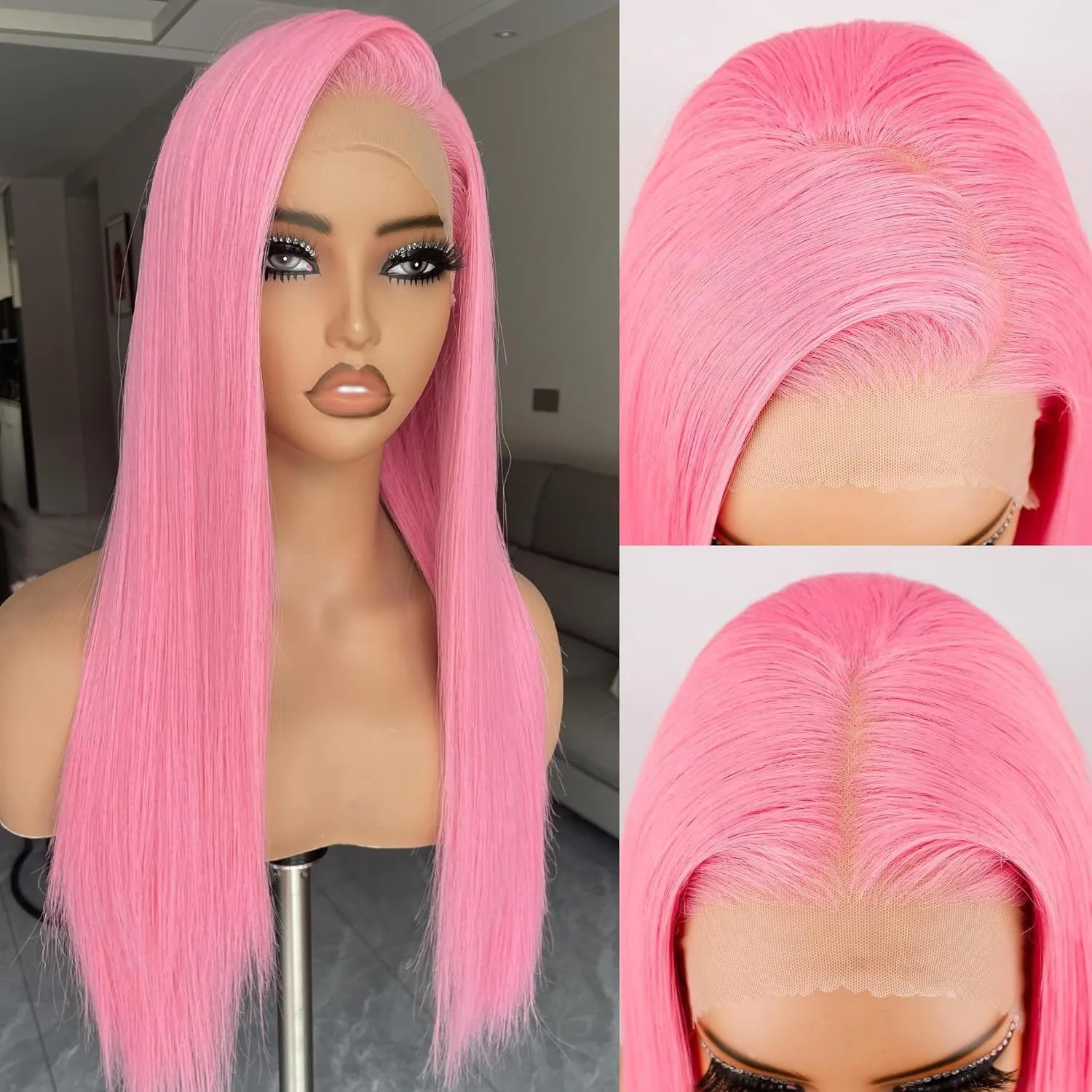 European and American style women's front lace high temperature fibre wig in natural look, multiple colour and length options