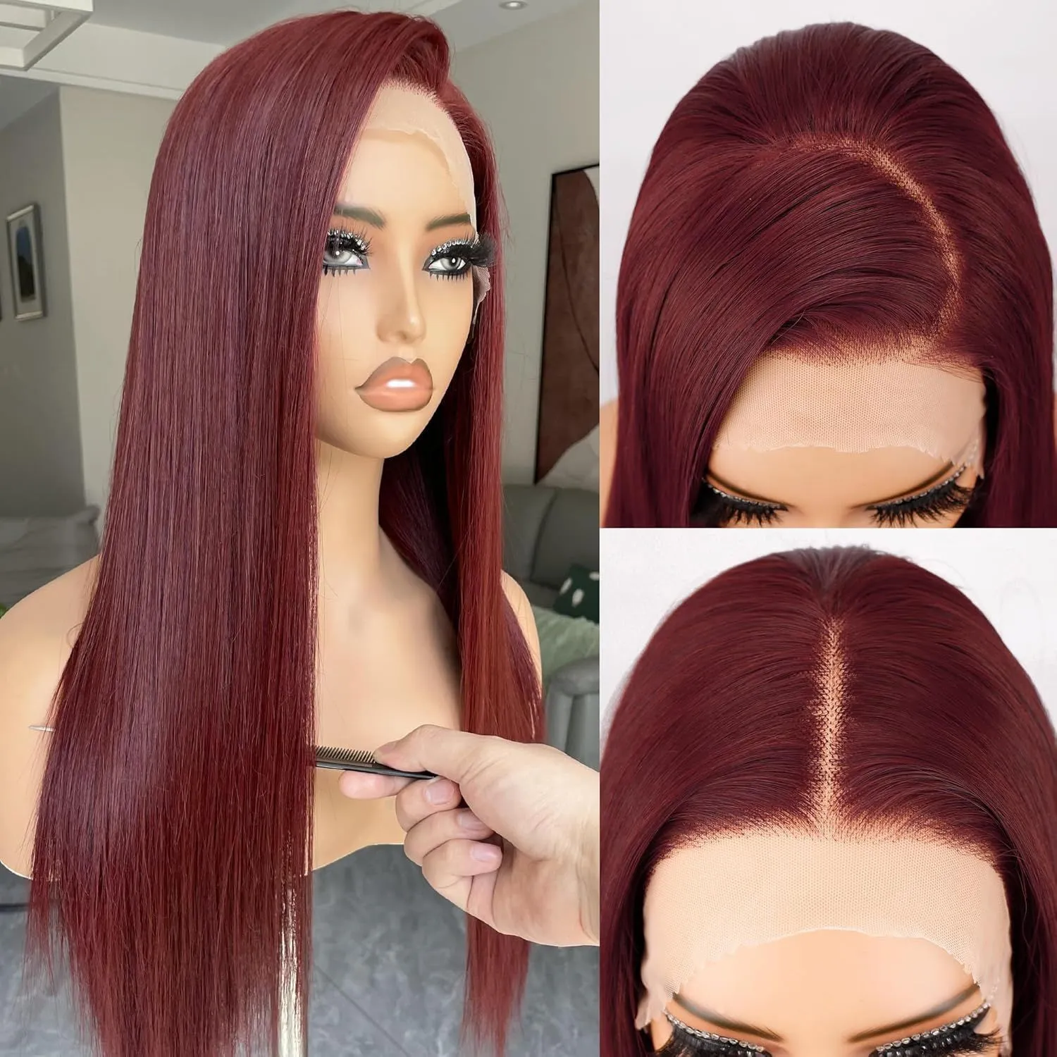European and American style women's front lace high temperature fibre wig in natural look, multiple colour and length options