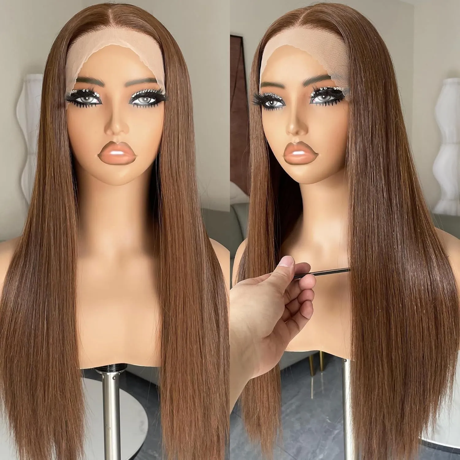 European and American style women's front lace high temperature fibre wig in natural look, multiple colour and length options