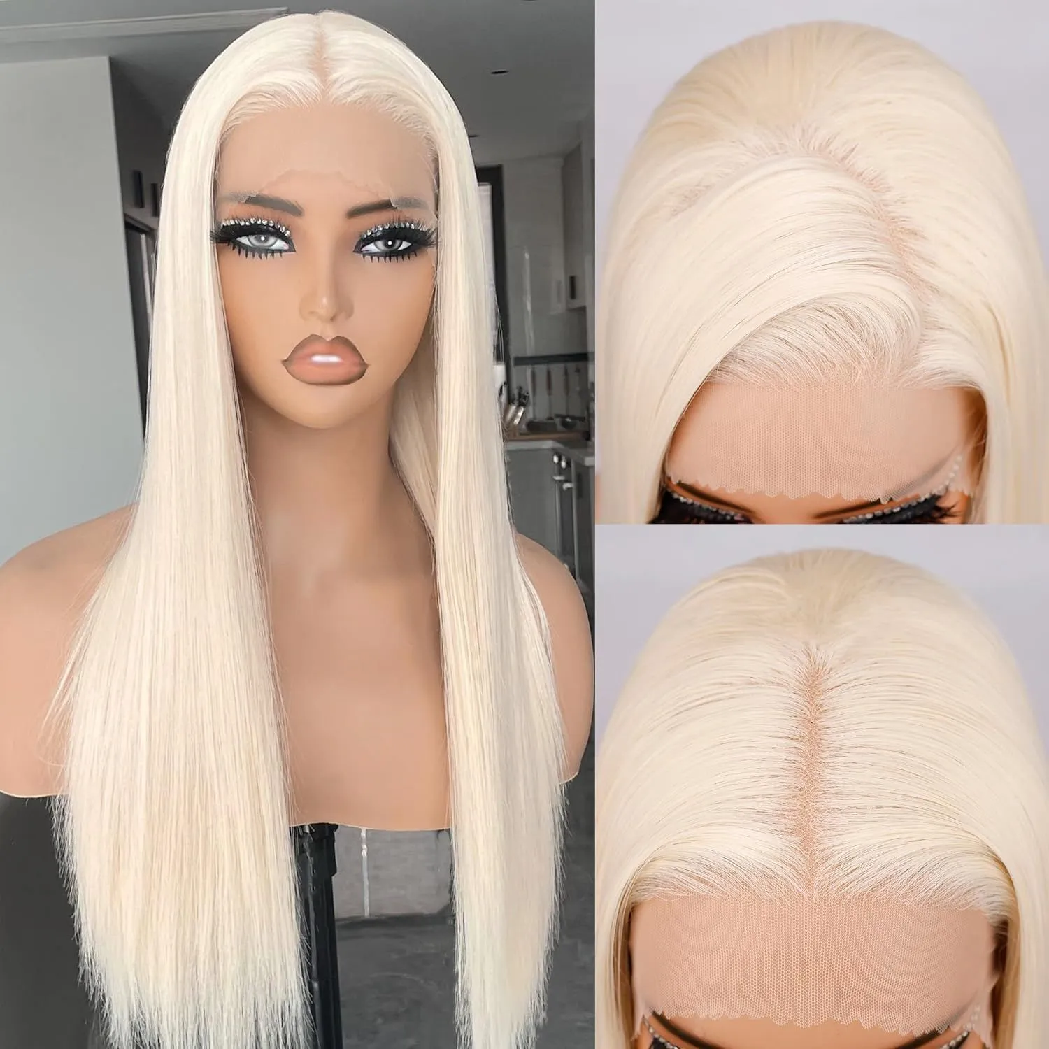 European and American style women's front lace high temperature fibre wig in natural look, multiple colour and length options
