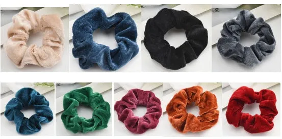 Gold velvet head ring with wave styling 10cm 40 colour mixing handmade women's hair accessory