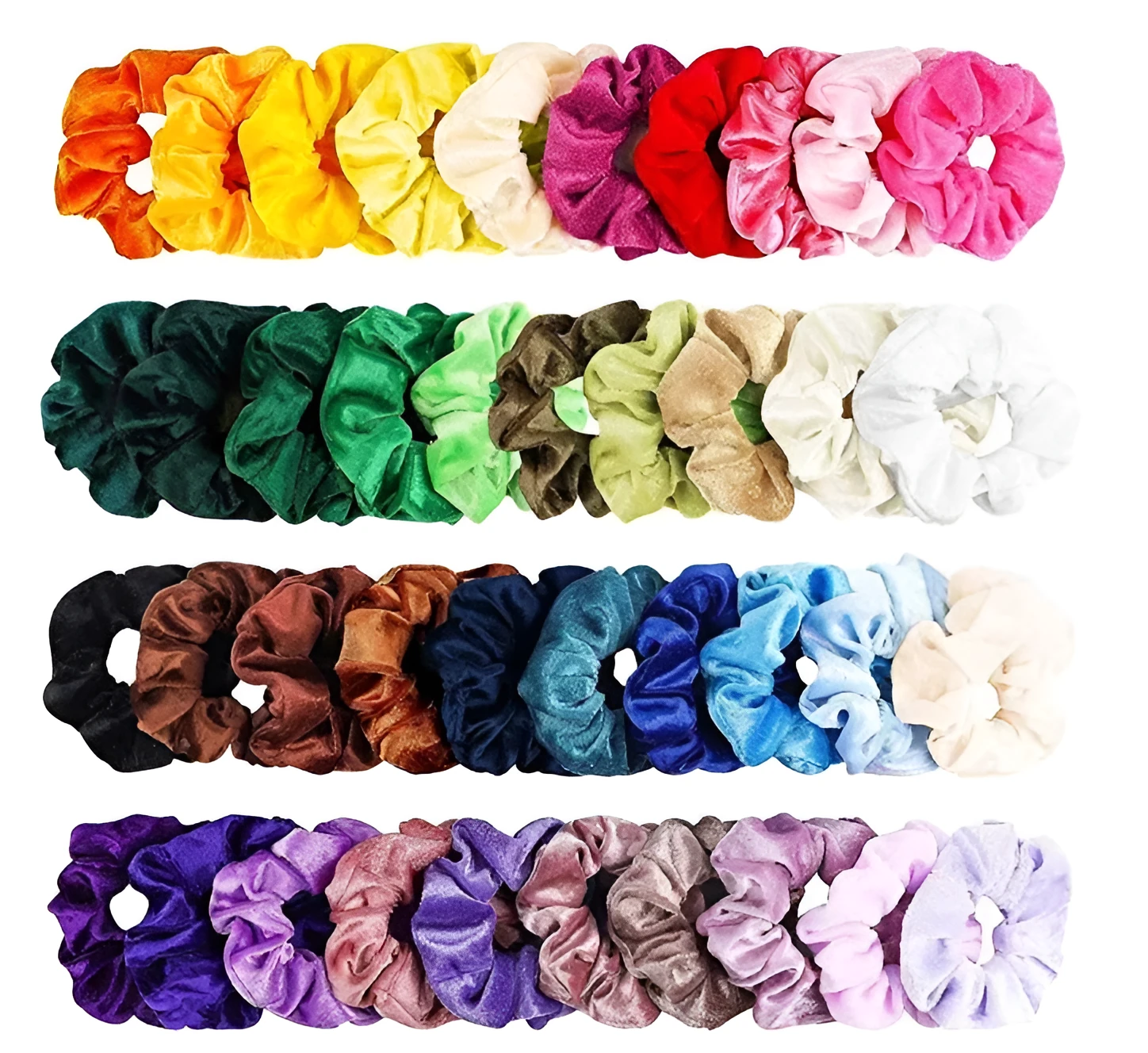 Gold velvet head ring with wave styling 10cm 40 colour mixing handmade women's hair accessory