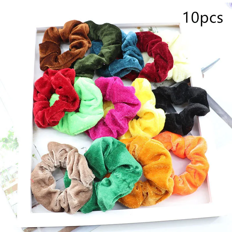 Gold velvet head ring with wave styling 10cm 40 colour mixing handmade women's hair accessory