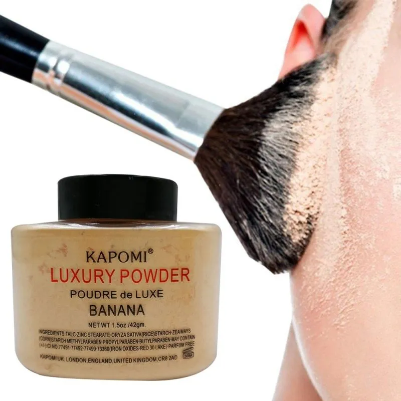 Banana makeup loose powder in yellow colour 42g net content for oil control and setting