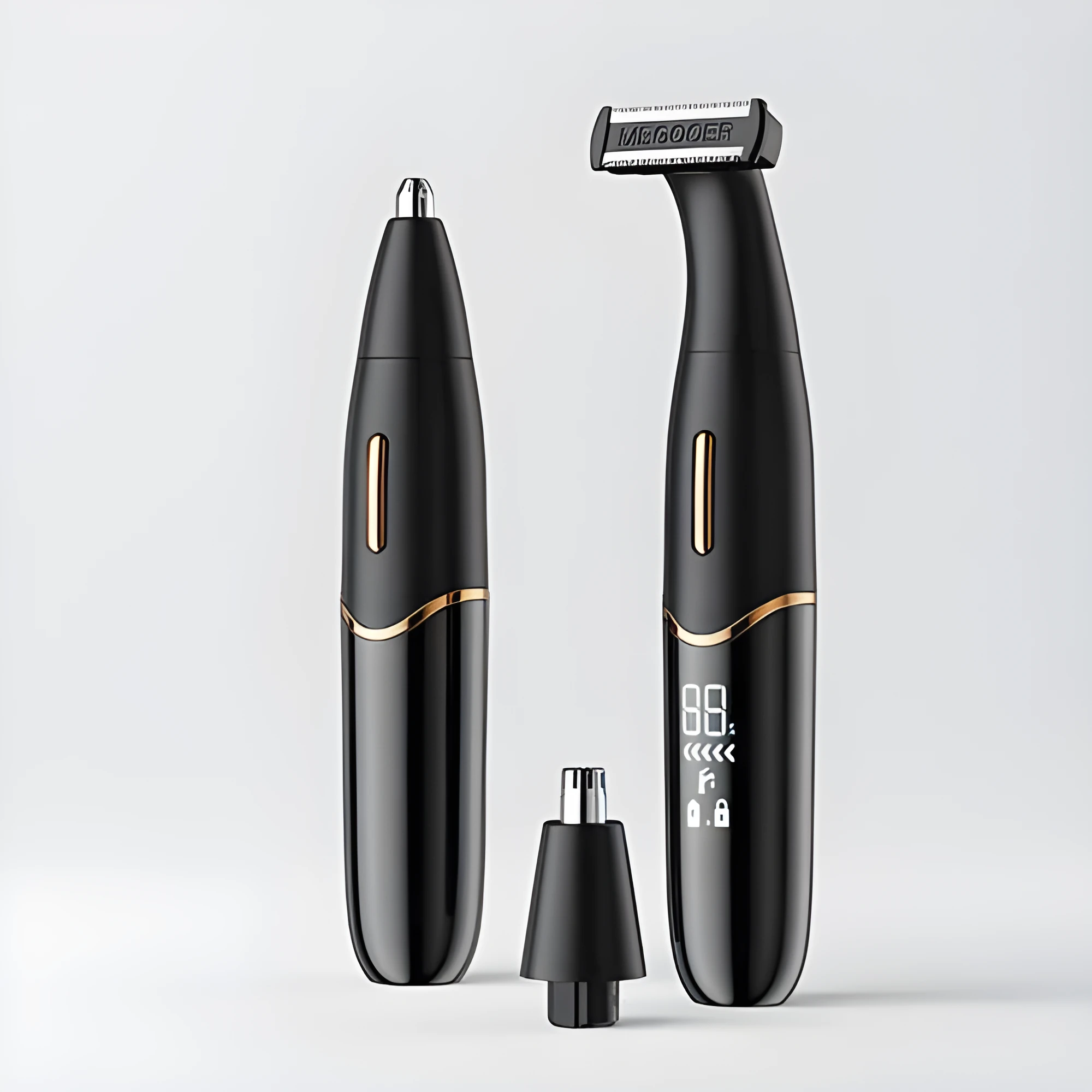 Multifunctional three-in-one electric shaver with USB charging in mysterious black