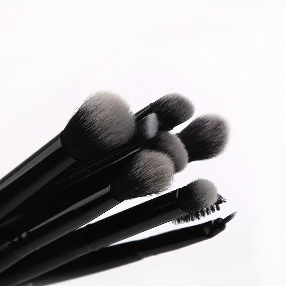 ZOREYA15 15 piece black makeup brush set with synthetic hair and wood handles