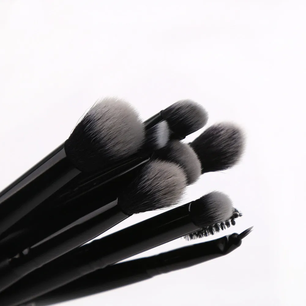 ZOREYA15 15 piece black makeup brush set with synthetic hair and wood handles