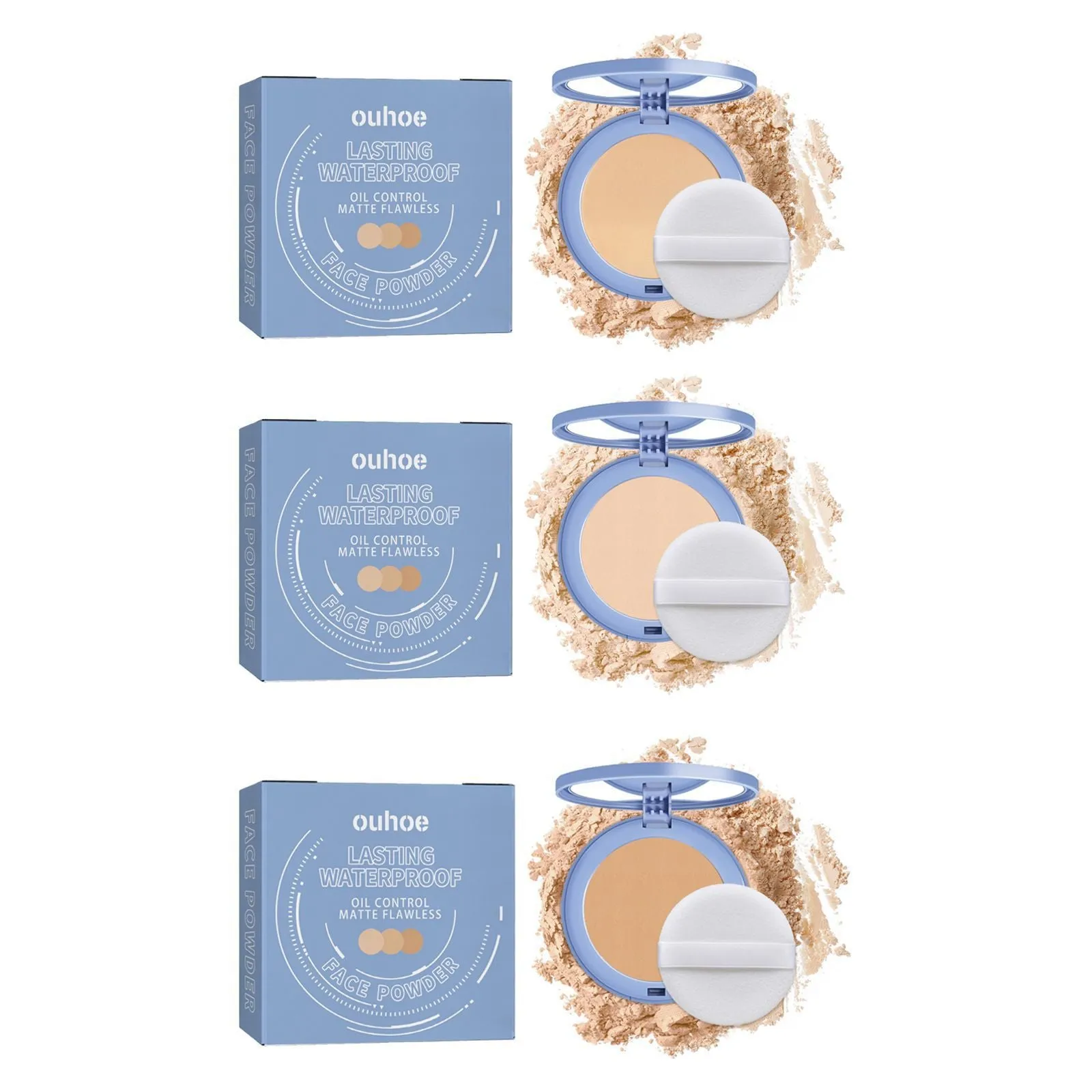 Natural finishing powder compact 8g in Natural Beige, Pure Beige and Classic Ivory shades