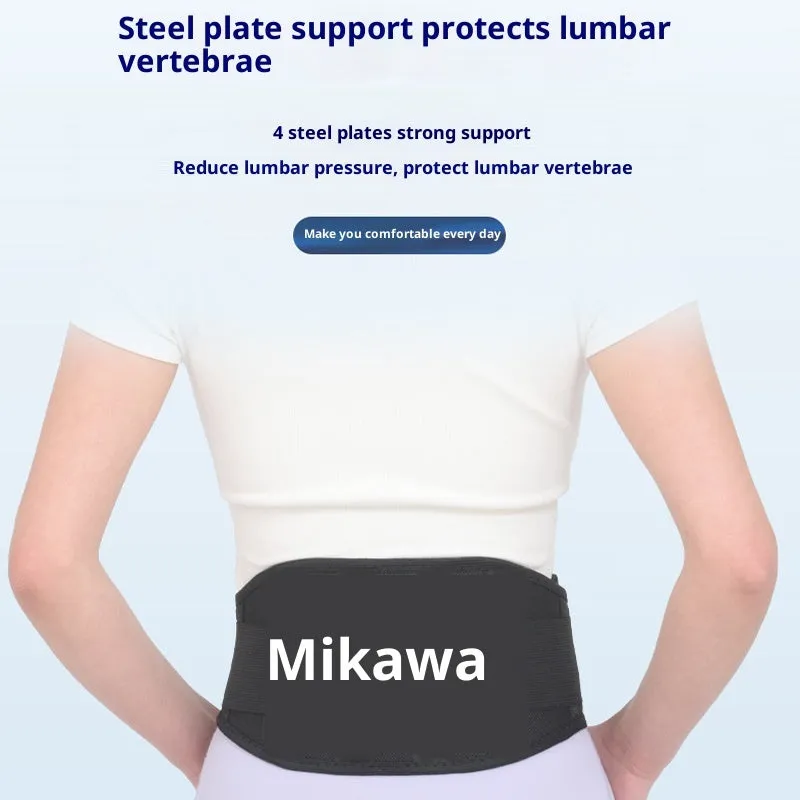 Waist supporter magnet steel plate lumbar belt in use during exercise, sizes M L XL