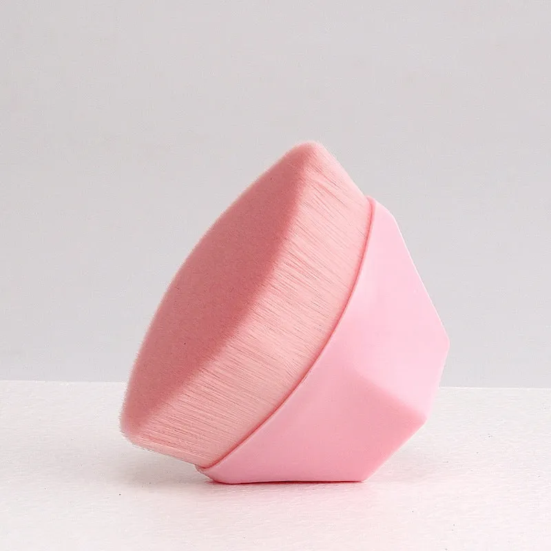 Sakura pink petal foundation brush with soft man-made fibre bristles and a clear storage box