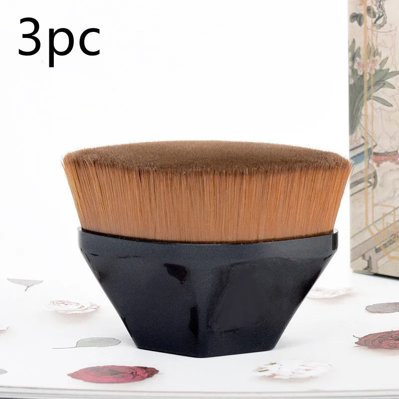 Sakura pink petal foundation brush with soft man-made fibre bristles and a clear storage box