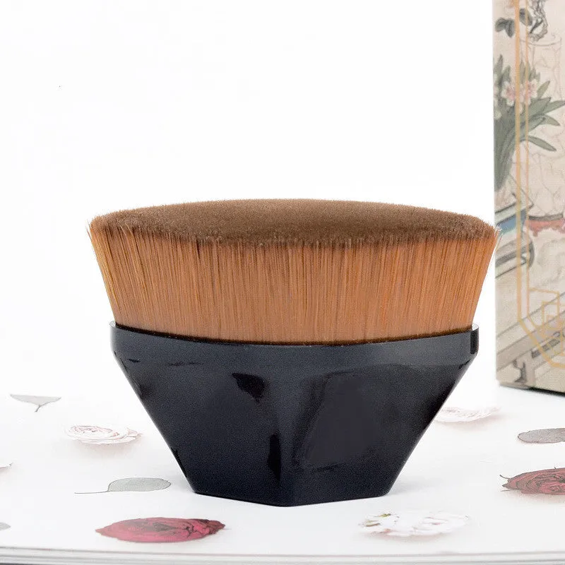 Sakura pink petal foundation brush with soft man-made fibre bristles and a clear storage box
