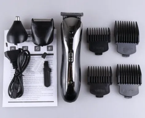 Electric hair clipper with stainless steel blade and black finish