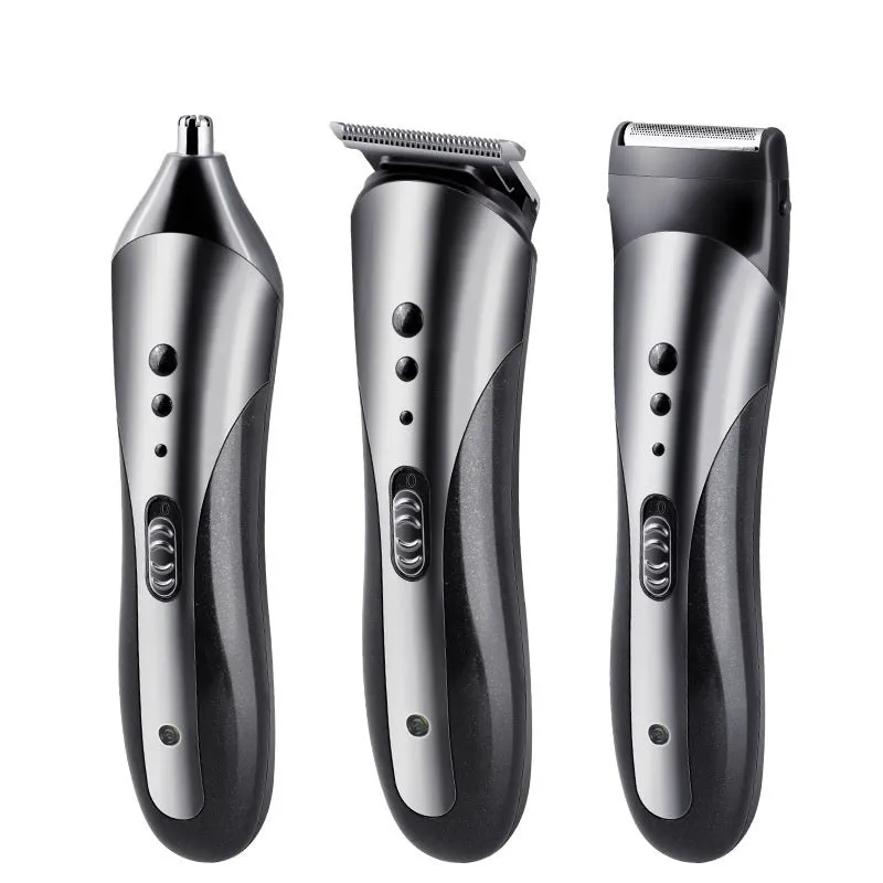 Electric hair clipper with stainless steel blade and black finish
