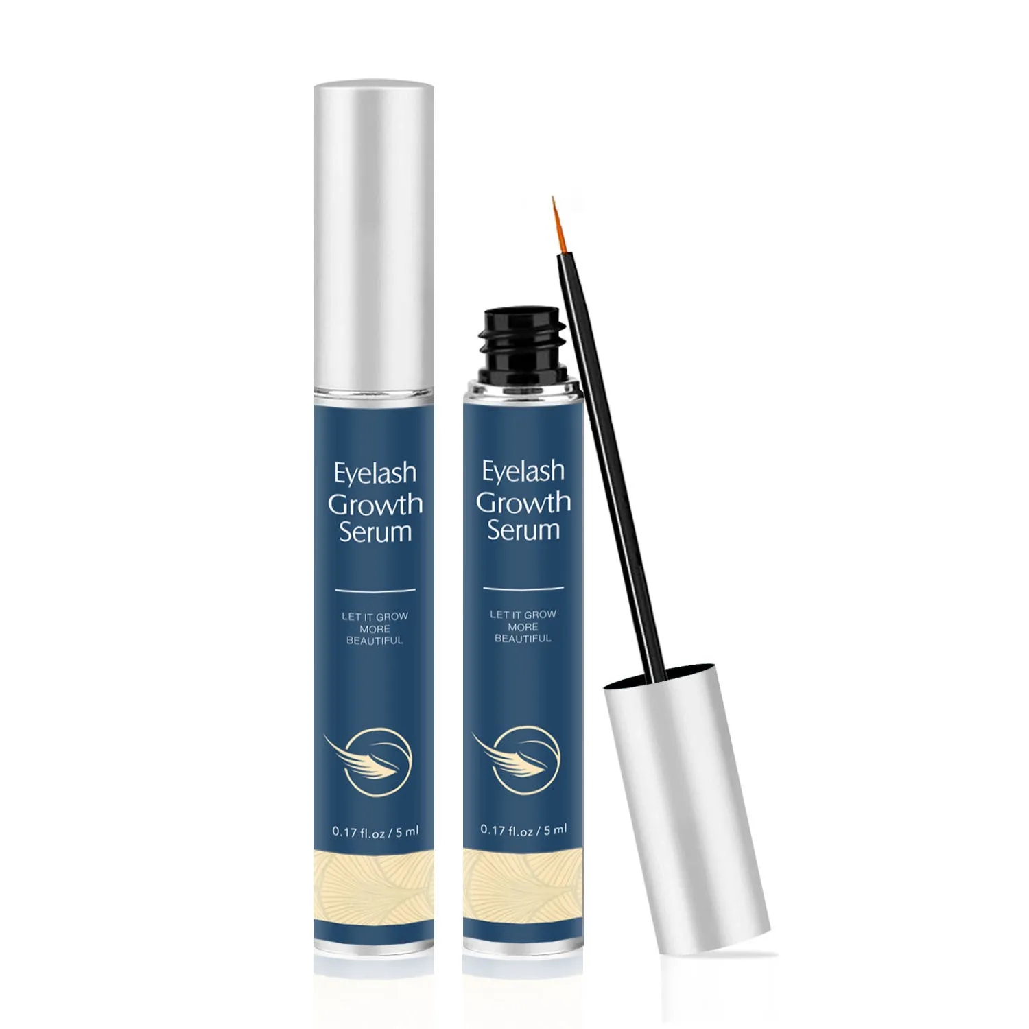Clear eyebrow mascara tube with 5ml for thick curly brows, available in black and blue options