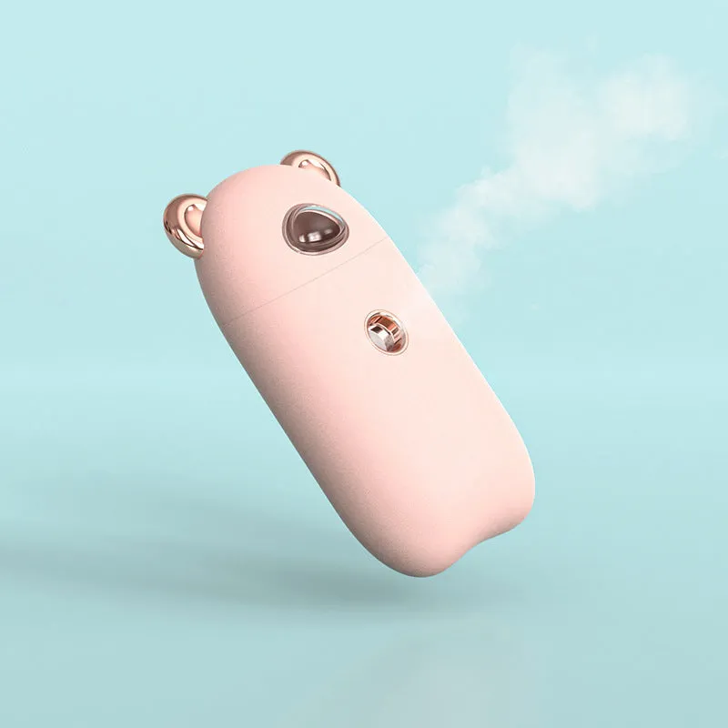 USB rechargeable portable hand humidifier and face steamer cold spray 30ml tank white colour