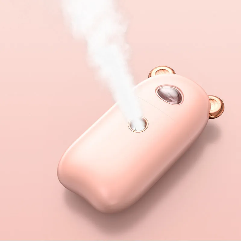USB rechargeable portable hand humidifier and face steamer cold spray 30ml tank white colour