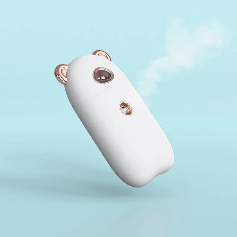 USB rechargeable portable hand humidifier and face steamer cold spray 30ml tank white colour