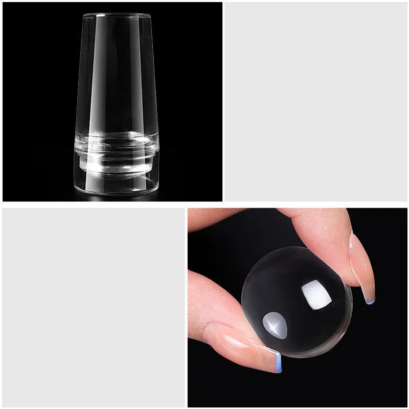 2.8cm covered nail art silicone stamp and scraper set for French manicure printing