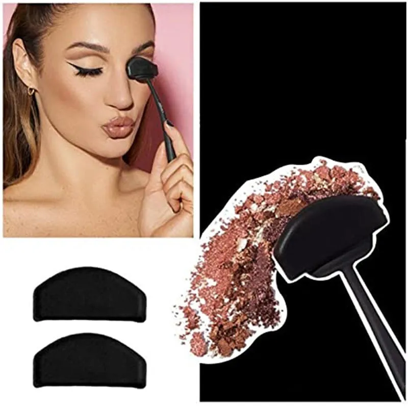 Black eye shadow fixer shaper tool made from ABS plastic, compact size for travel