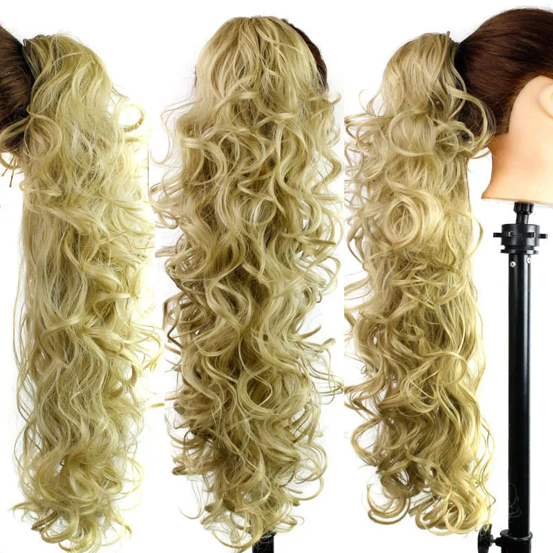 65cm chemical fibre wavy long curly clip-in ponytail wig for women in colour Style12