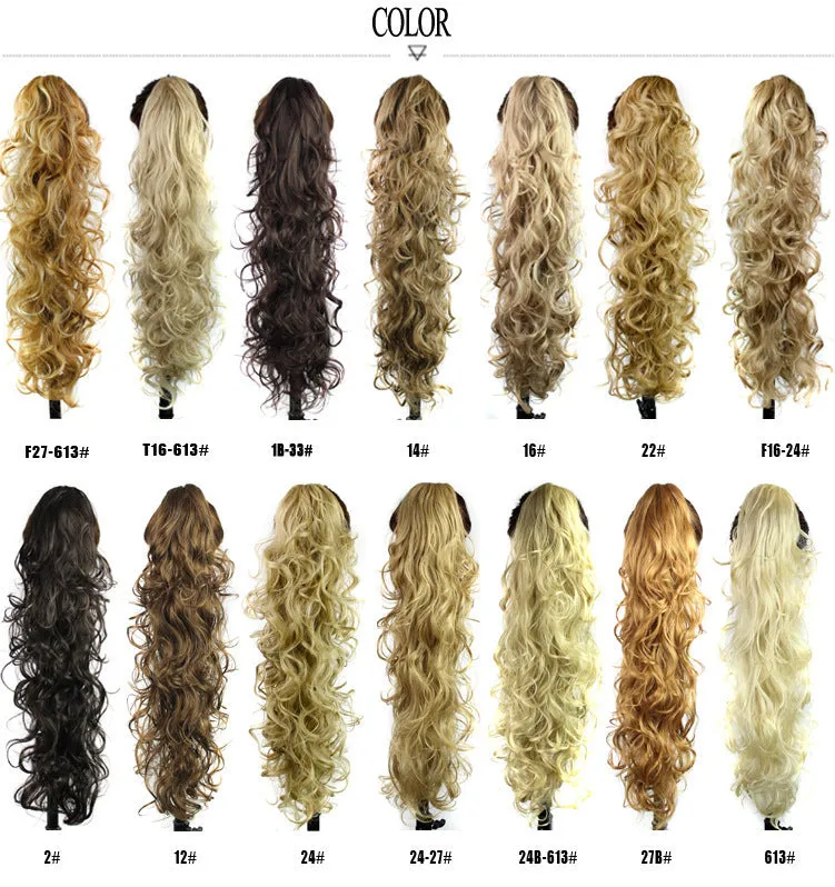 65cm chemical fibre wavy long curly clip-in ponytail wig for women in colour Style12