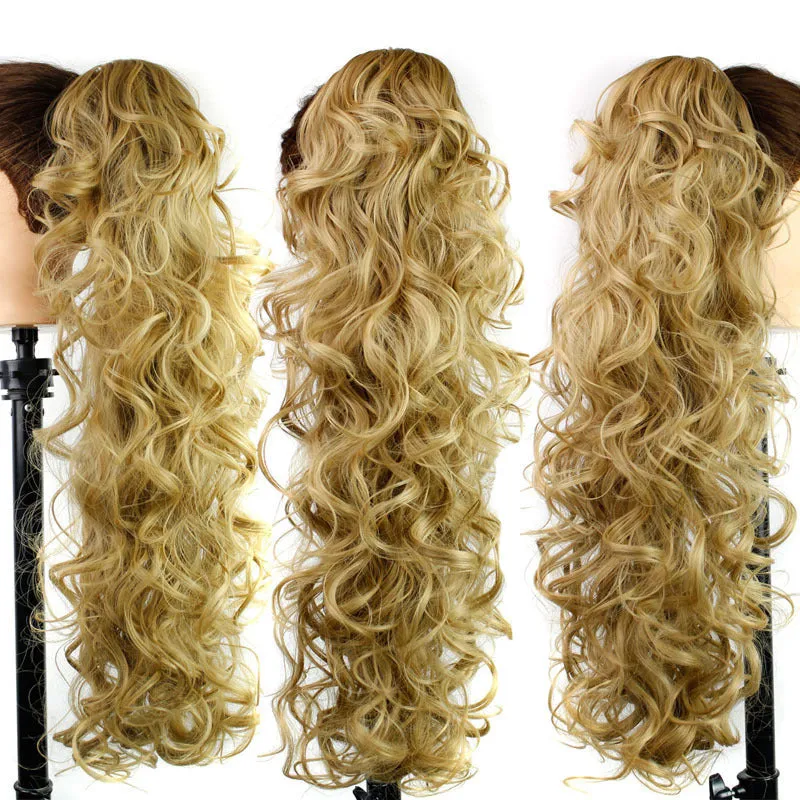 65cm chemical fibre wavy long curly clip-in ponytail wig for women in colour Style12