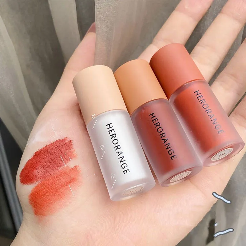 Matte whitening primer lip milk lip gloss set three packs milkshake lip glaze in three colours