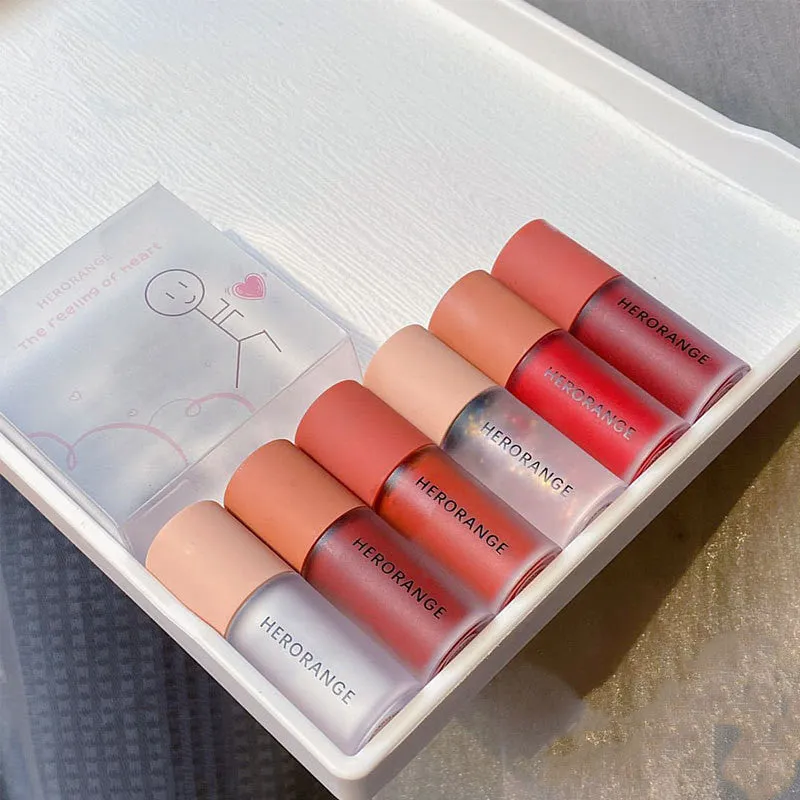Matte whitening primer lip milk lip gloss set three packs milkshake lip glaze in three colours