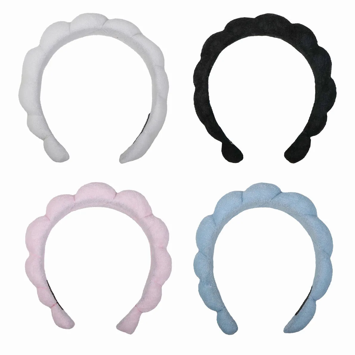 Handmade cloth hair band in pink for shampoo and spa use, narrow width, soft fabric