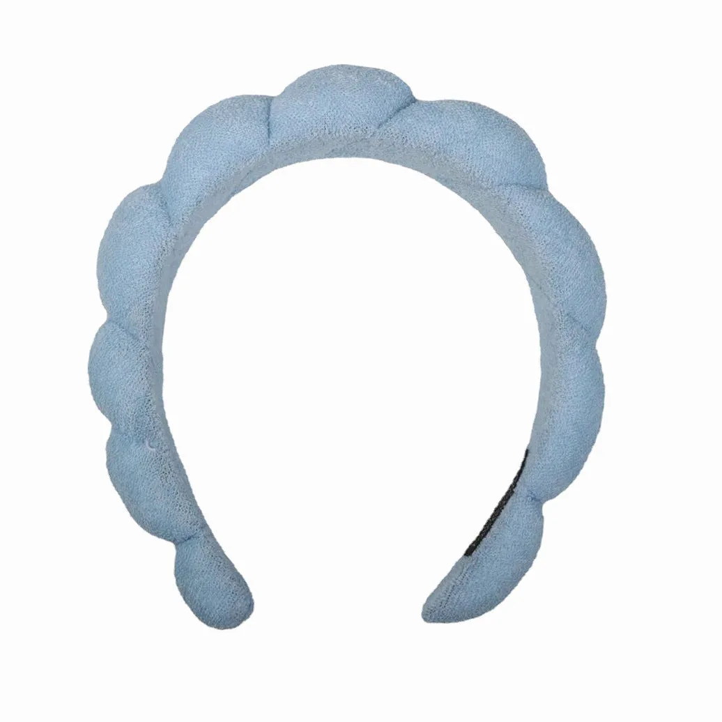 Handmade cloth hair band in pink for shampoo and spa use, narrow width, soft fabric