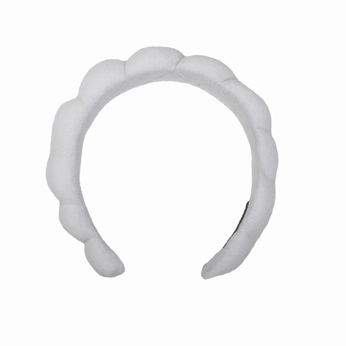 Handmade cloth hair band in pink for shampoo and spa use, narrow width, soft fabric