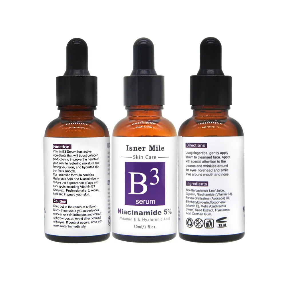 30ml liquid niacinamide hyaluronic acid serum in Red VC bottle with dropper
