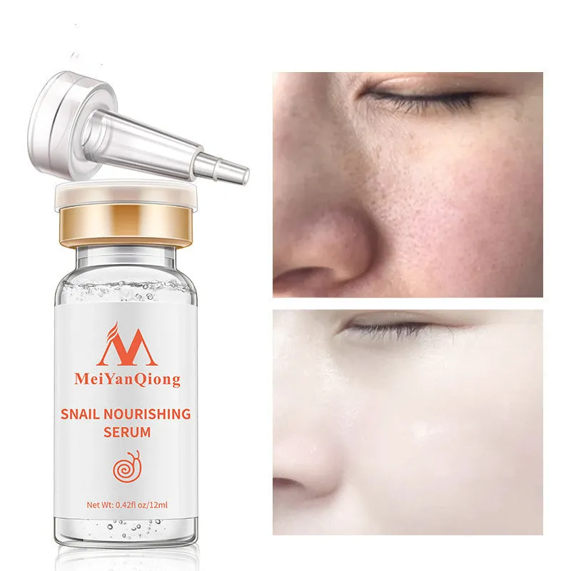 Snail nourishing and repairing essence serum in 12ml bottle with pipette, white label