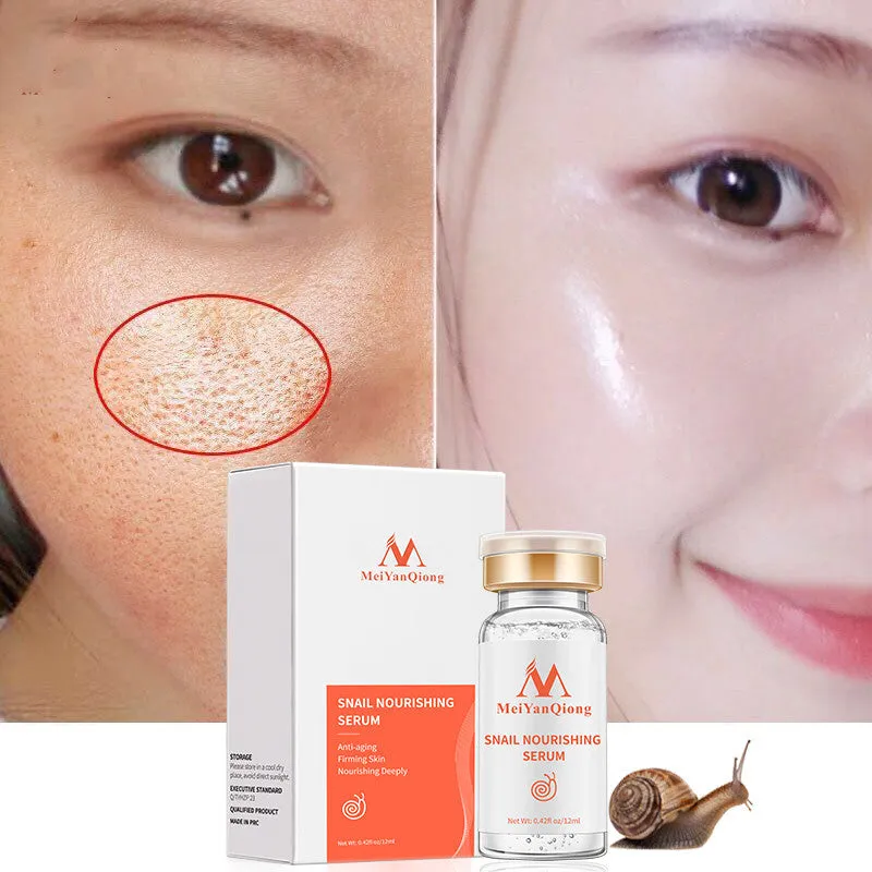 Snail nourishing and repairing essence serum in 12ml bottle with pipette, white label