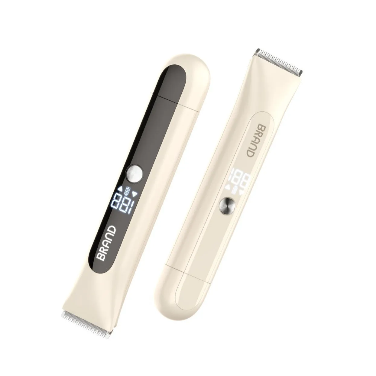 Women's double-headed electric hair removal shaver with USB cable in blue packaging