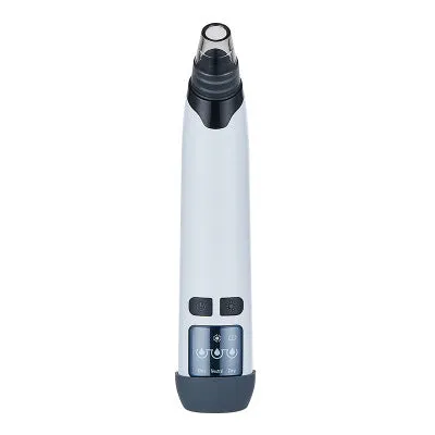 Blackhead suction instrument with three interchangeable heads for facial pore cleaning and exfoliation