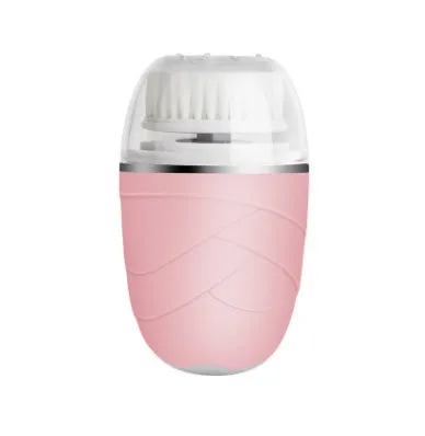 Electric rechargeable facial pore cleaner with silicone bristles in Golden colour