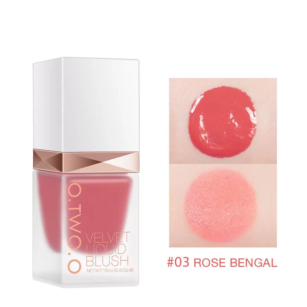 Natural Dazzling Liquid Blush in 15ml bottle with matte finish and silky texture, four shades available