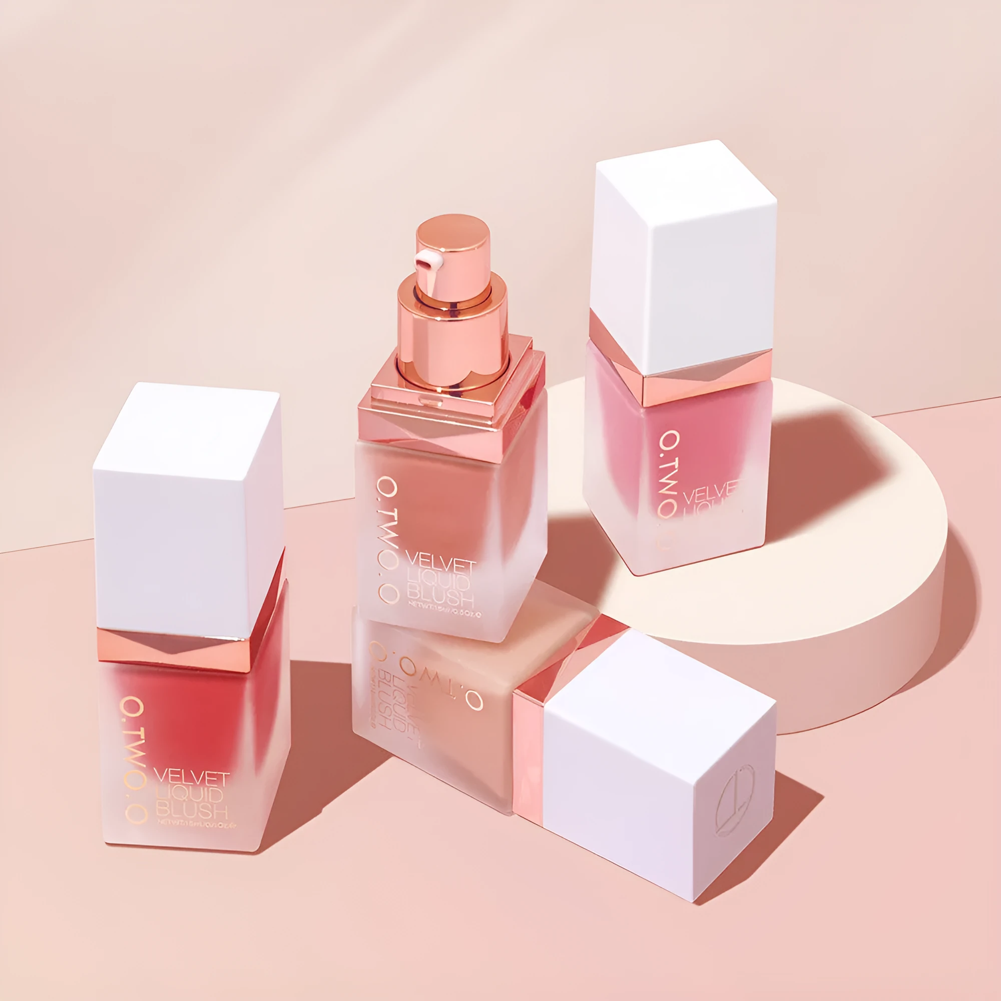 Natural Dazzling Liquid Blush in 15ml bottle with matte finish and silky texture, four shades available