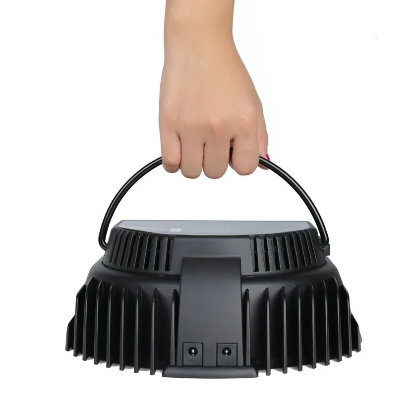 Rechargeable 64W LED nail lamp in black with dual light source and lithium battery