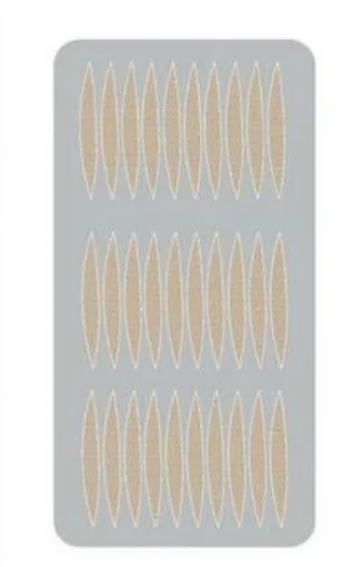 No glue eyelid sticker product showing non-woven fabric construction with L, M, S colour classification options