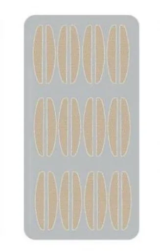 No glue eyelid sticker product showing non-woven fabric construction with L, M, S colour classification options