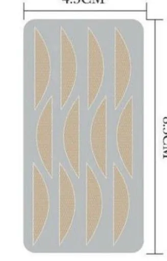 No glue eyelid sticker product showing non-woven fabric construction with L, M, S colour classification options
