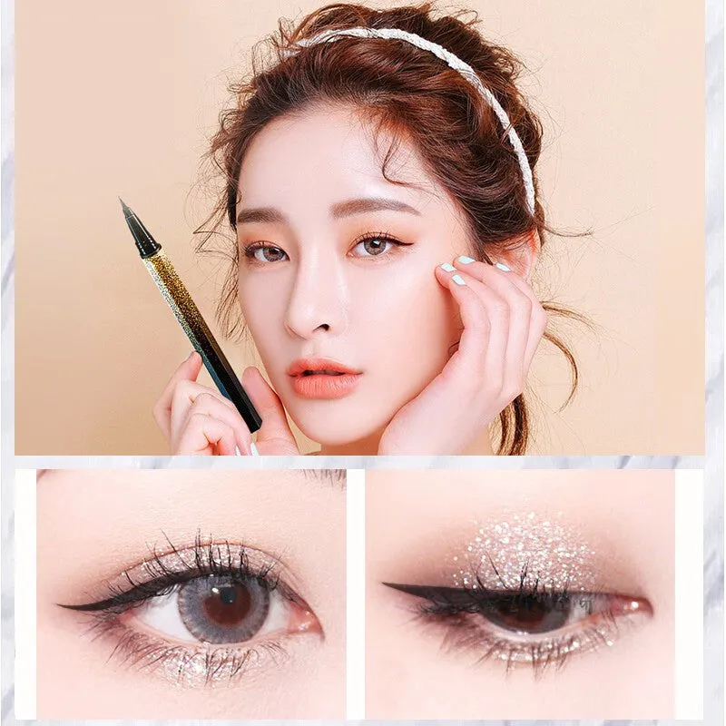 Star Series golden pearlescent eyeliner pencil with black coffee gold silver shades