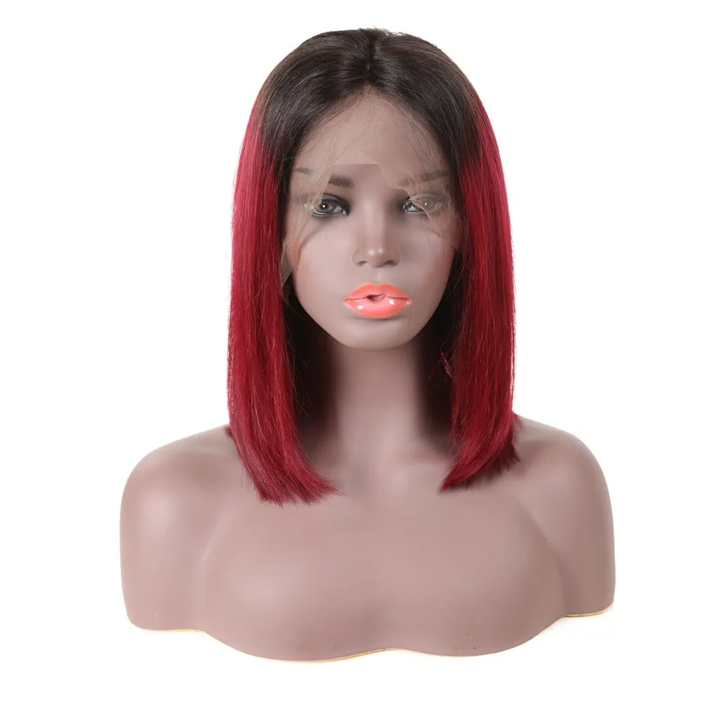Women's front lace wig head cover in human hair, 16 inch length, photo colour, fashion and simplicity style