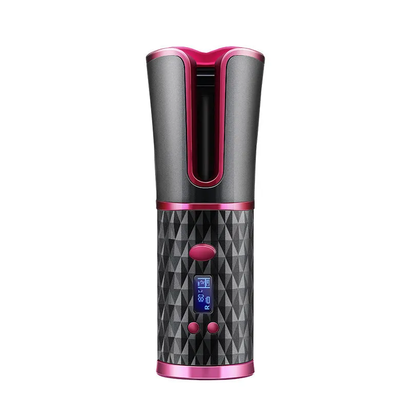 Automatic wireless curling iron with rechargeable battery in black colour